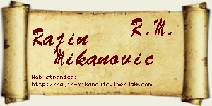 Rajin Mikanović vizit kartica